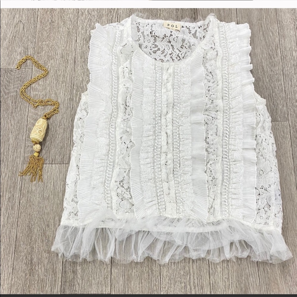 Gorgeous Ruffle Tulle Sleeveless Blouse